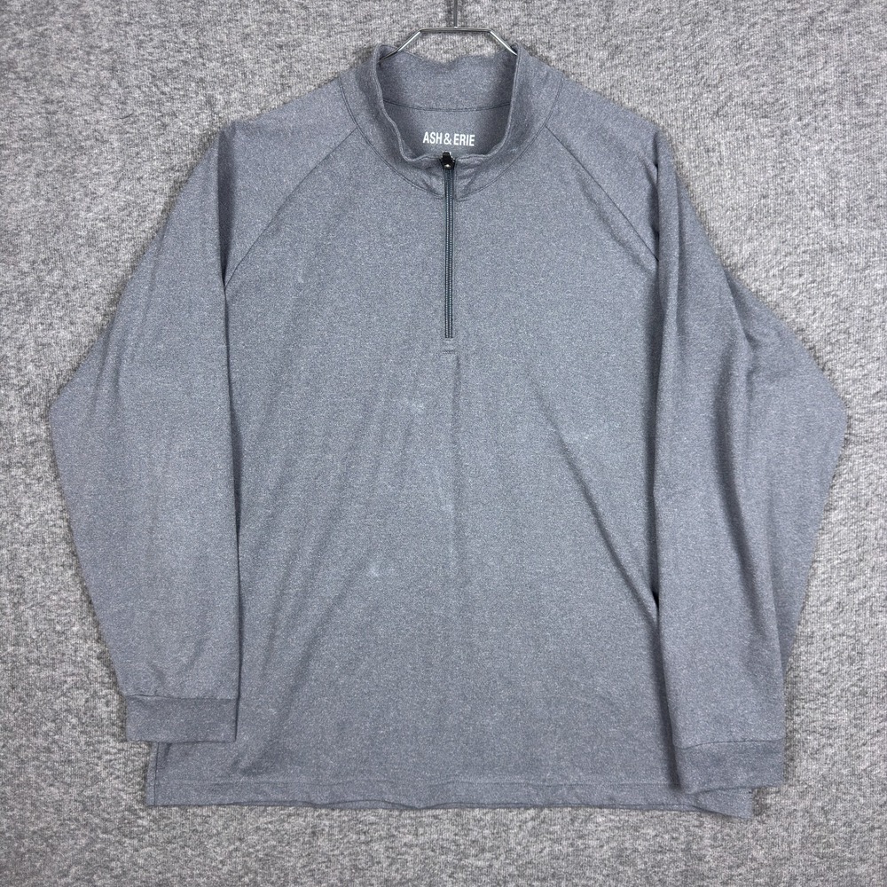 Ash & Erie Hybrid Pullover Mens XXL Gray 1/4‎ Zip Performance Stretch Golf Gym